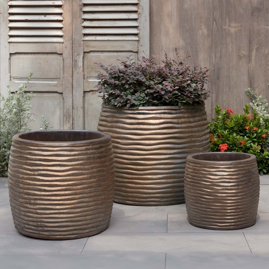 Montauk Pflanztopf, Hoch || Bronze