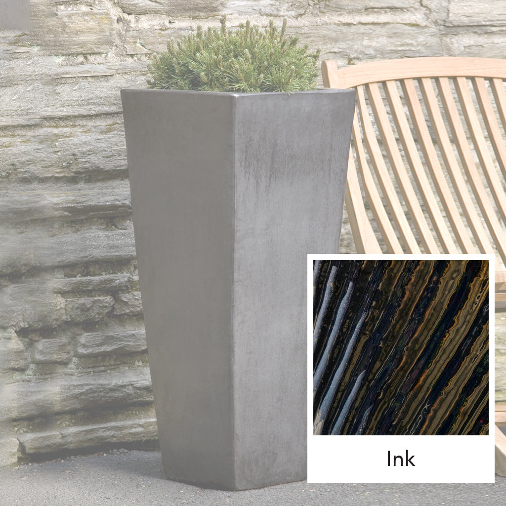 Faro Tall Square Planter || Ink