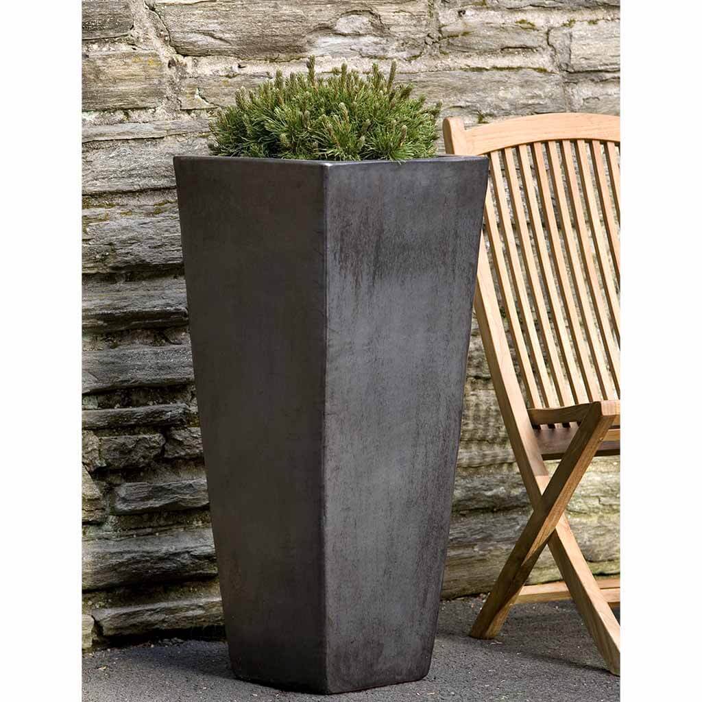 Faro Tall Square Planter || Graphite