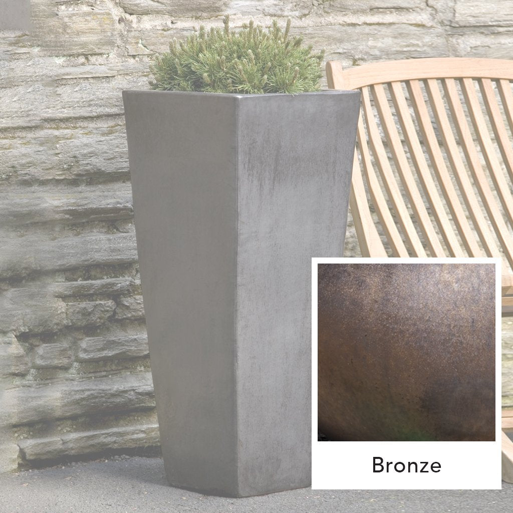 Faro Tall Square Planter || Bronze