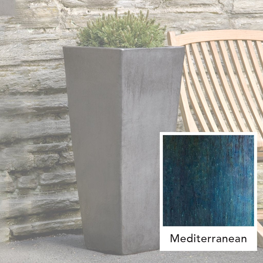 Faro Tall Square Planter || Mediterranean