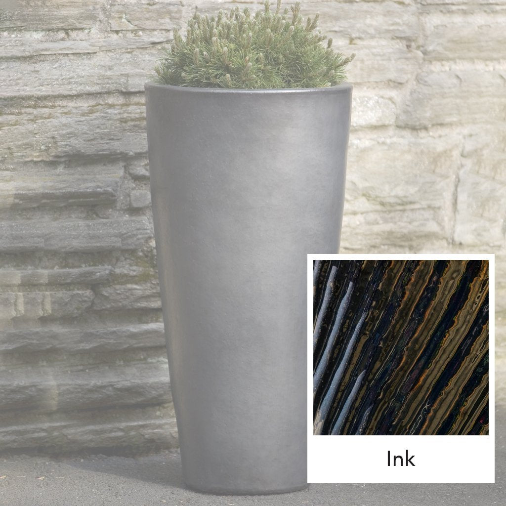 Aluan Tall Round Planter || Ink