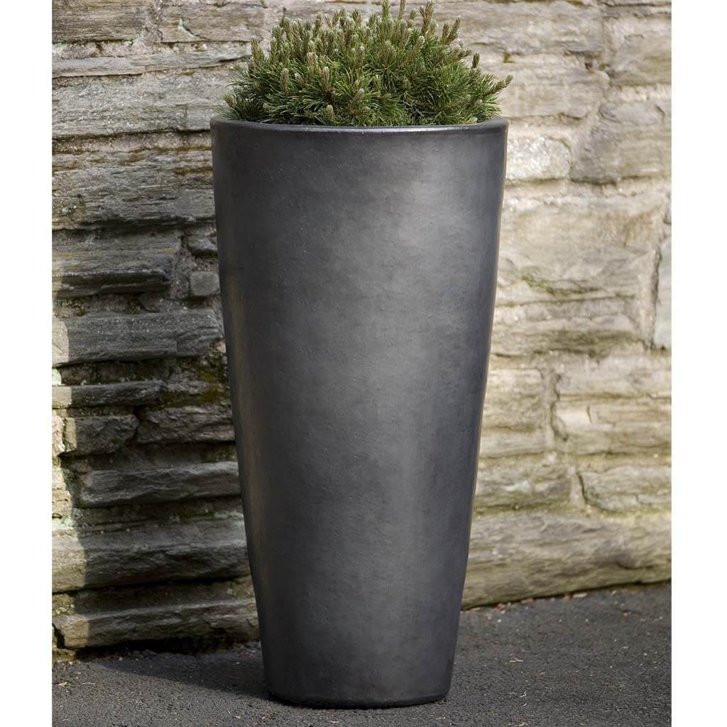 Aluan Tall Round Planter || Graphite