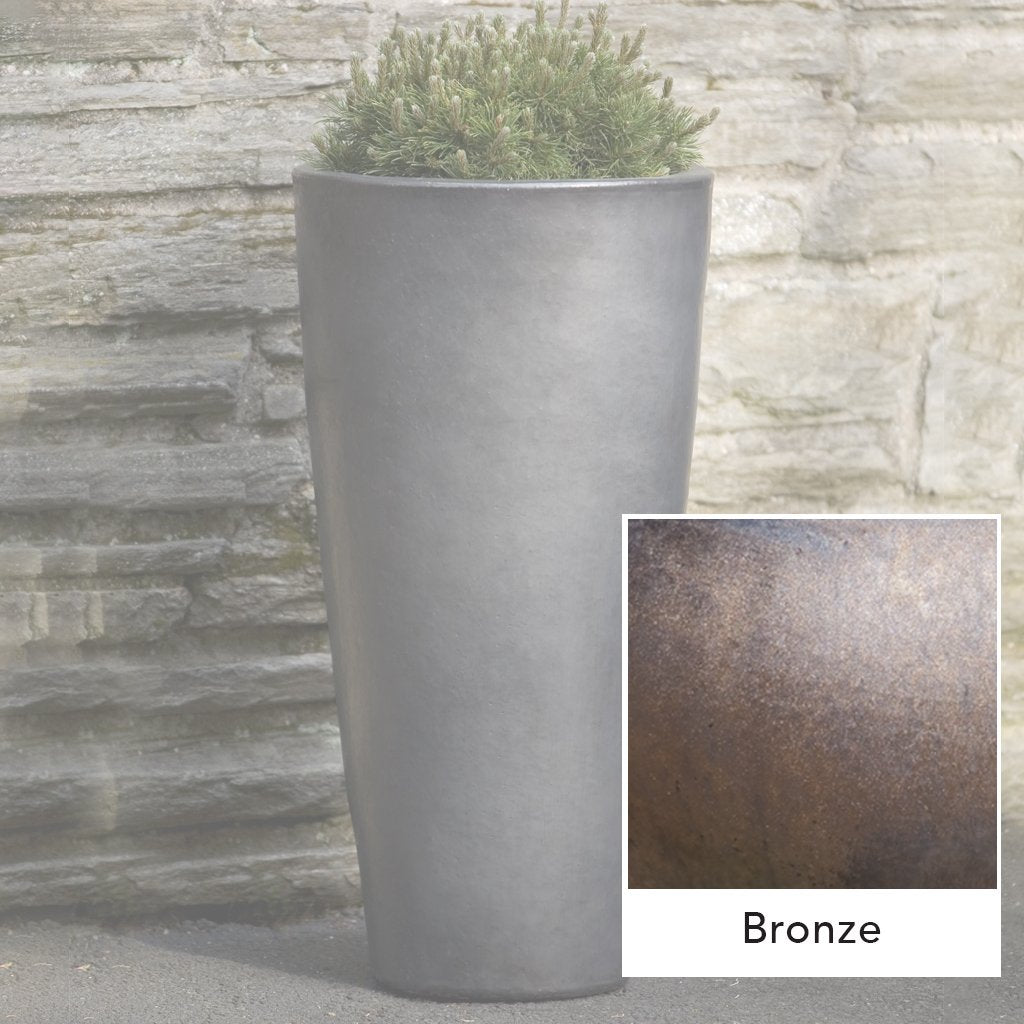 Aluan Tall Round Planter || Bronze