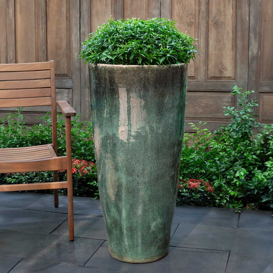 Aluan Tall Planter || Antique Jade