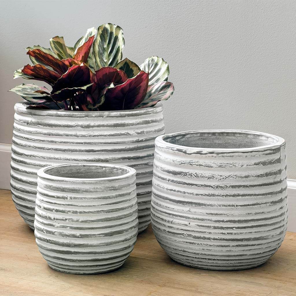 Etage Planter, Large || Grey & Whitewash