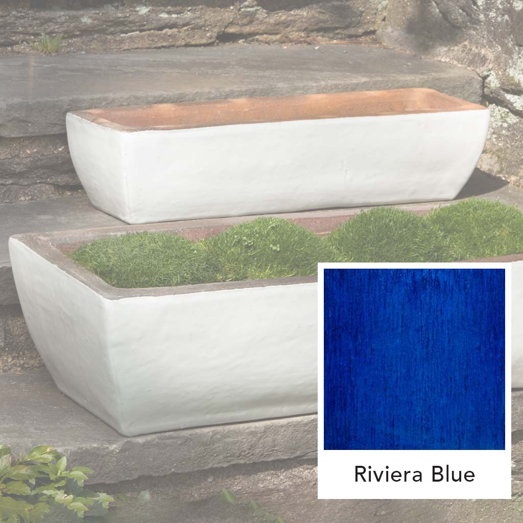 Rustic Trough Planter || Riviera Blue