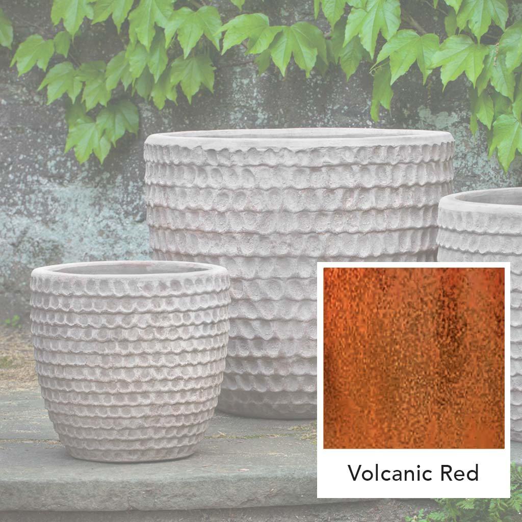 Dimple Glaze Planter || Volcanic Red