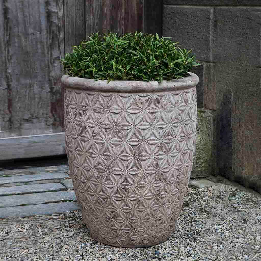 Batik Tall Planter || Antico Terra Cotta