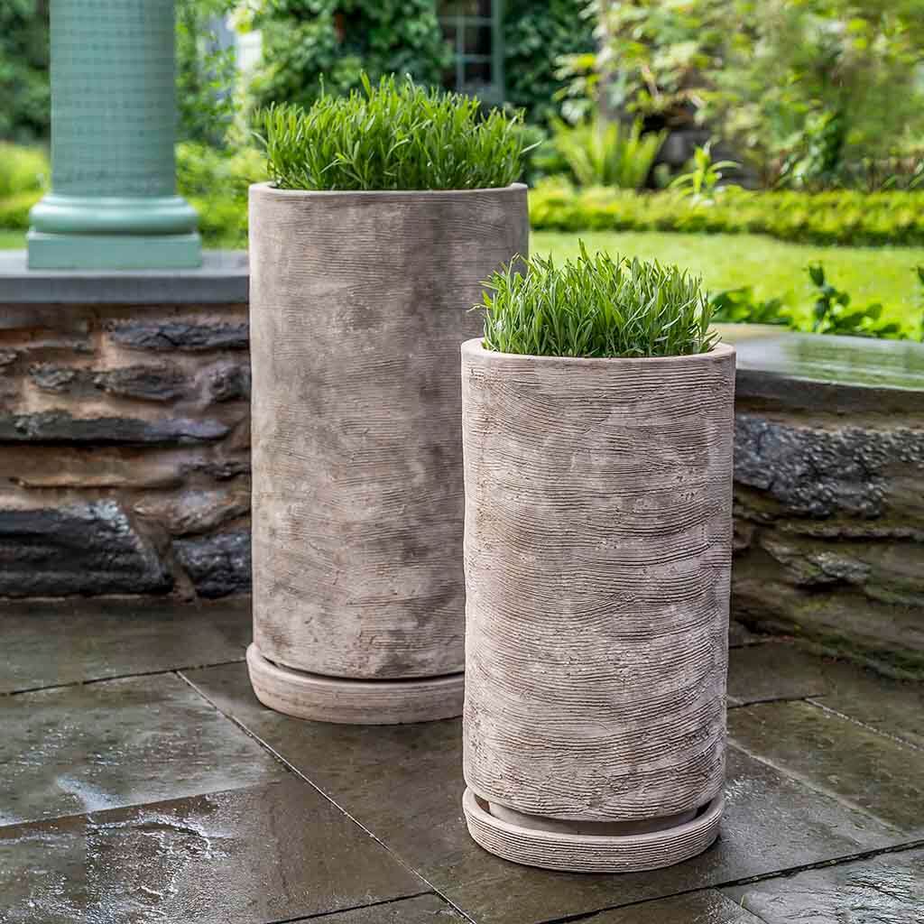 Sgraffito Planter, Tall || Antico Terra Cotta