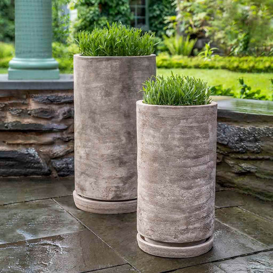 Sgraffito Planter, Tall || Antico Terra Cotta