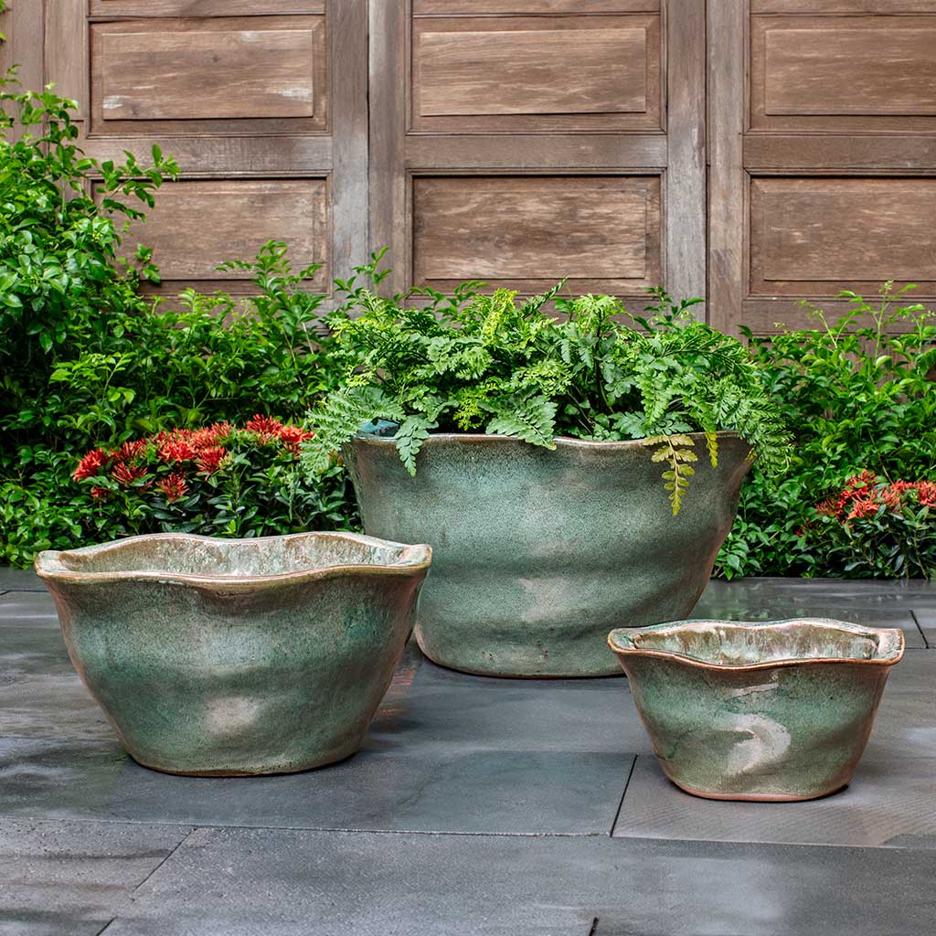 Foxglove Planter, Low || Antique Jade