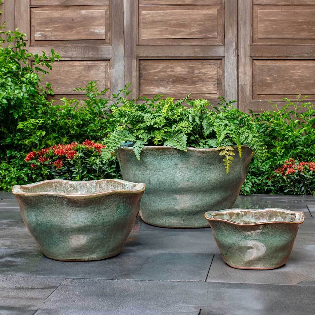 Foxglove Planter, Low || Antique Jade