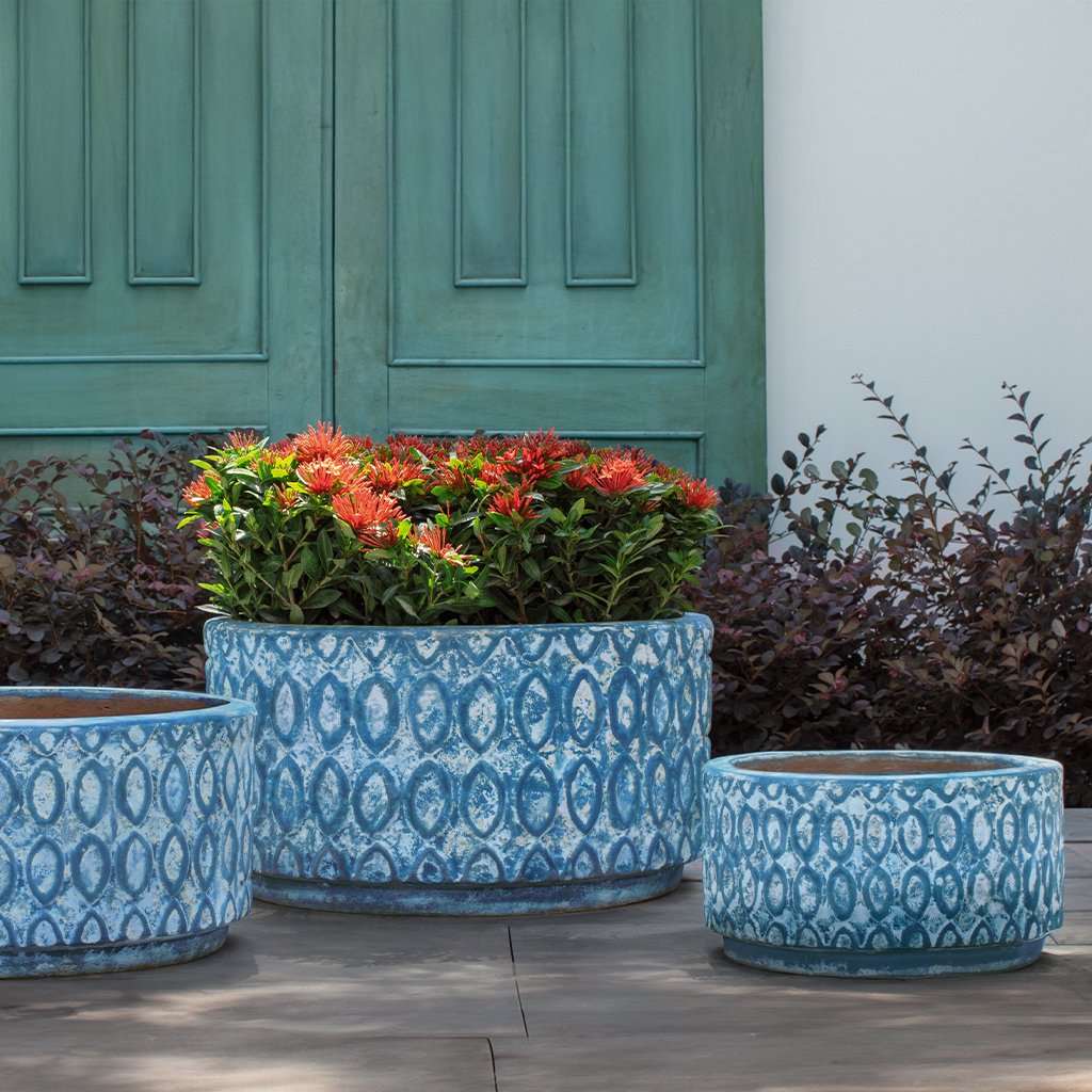 Oriel Planter, Low || Murano Cielo
