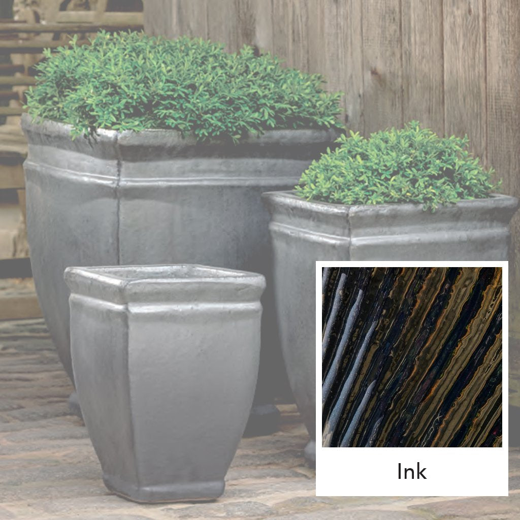 Square Rolled Rim Planter || Ink