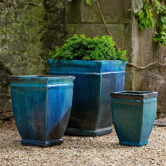 Square Rolled Rim Planter || Mediterranean