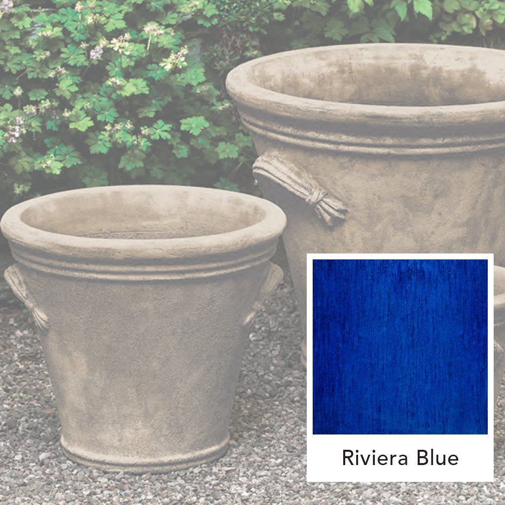 Jardinière à Poignée Cannelée || Riviera Bleu