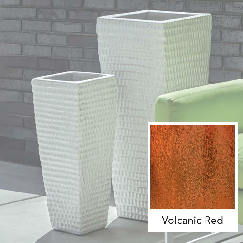 Haute Jardinière Carrée Fossette || Rouge Volcanique