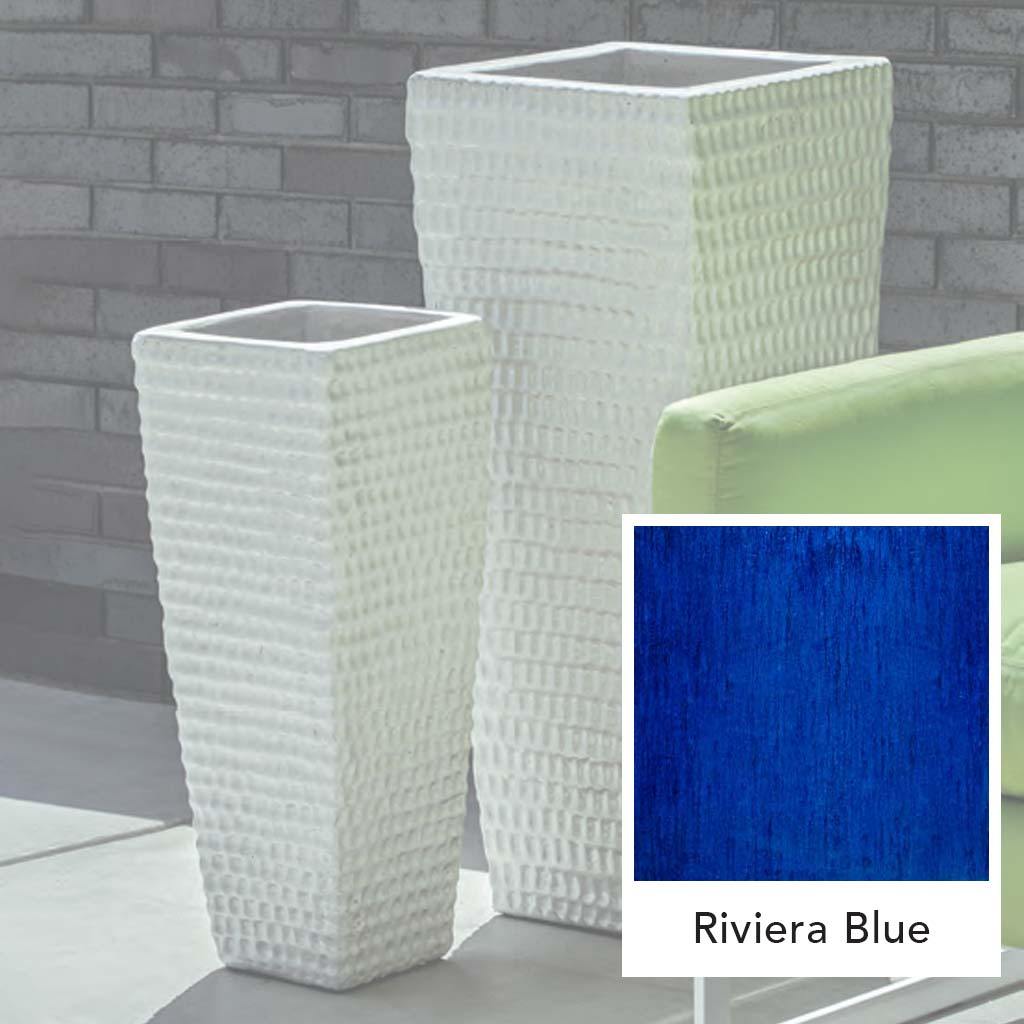 Haute Jardinière Carrée Fossette || Riviera Bleu