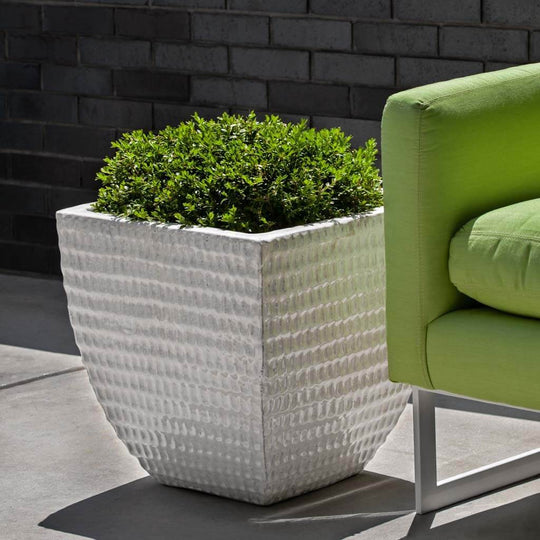Square Dimple Planter || Antique White