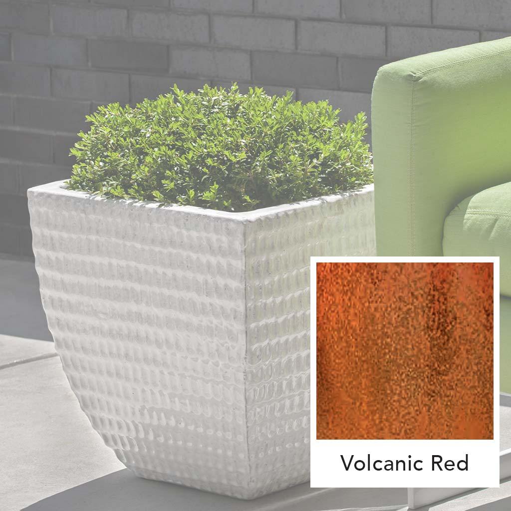 Jardinière Carrée Fossette || Rouge Volcanique